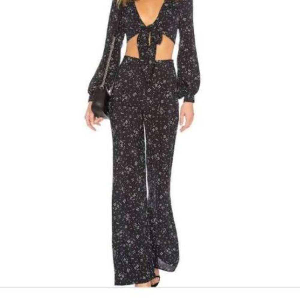 Privacy Please Sz S(XS) Pants Polka Dot Wide Leg Revolve/Reformation High Waist